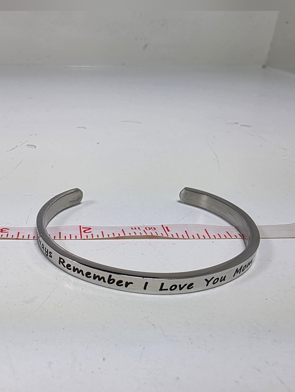 Engraved Stainless Steel Cuff Bracelet - 'Always Remember I Love You Forever'